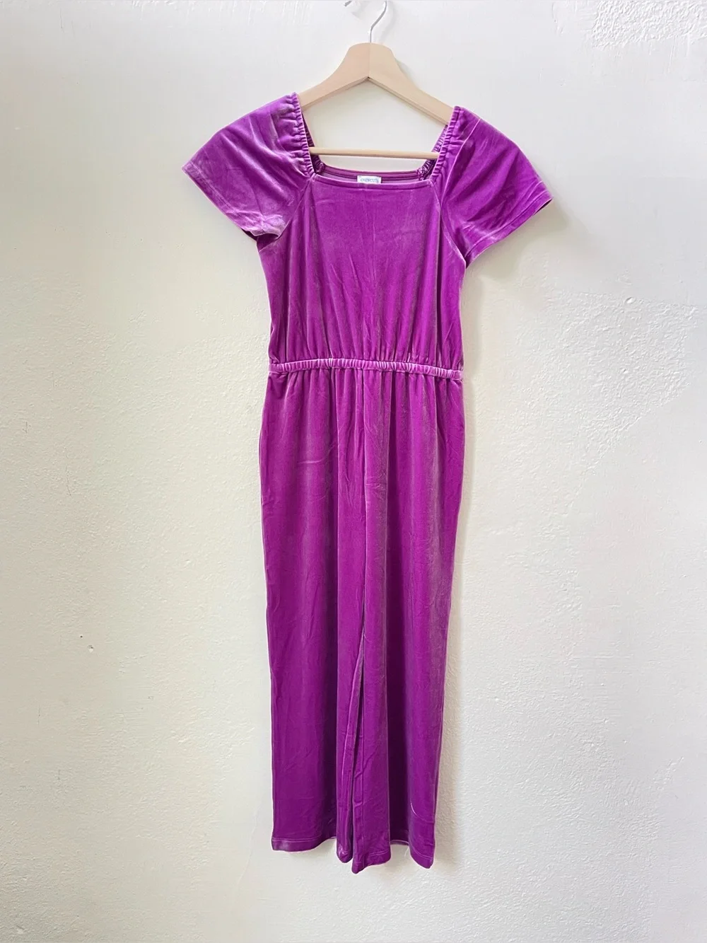 NWT Crewcuts by J.Crew Girls Purple Velvet Jumpsuit Size 8 Festive Event Holiday